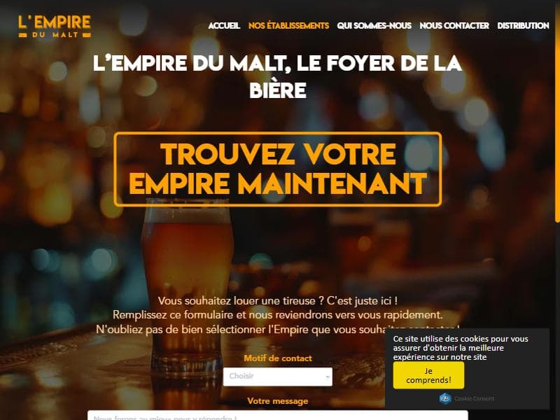 Accueil de L’Empire du Malt sur ordinateur